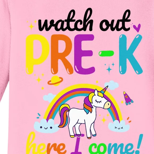 Watch Out PreK Here I Come Pre K Baby Long Sleeve Bodysuit