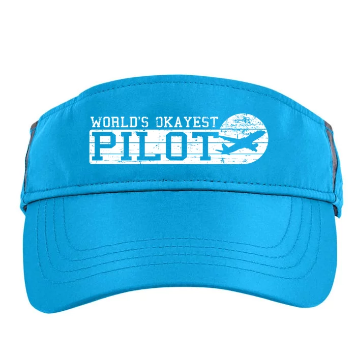 Worlds Okayest Pilot Funny Pilot Gift Adult Drive Performance Visor