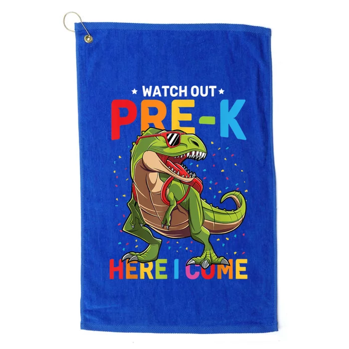 Watch Out PreK Here I Come Dinosaur Back To School Cool Gift Platinum Collection Golf Towel