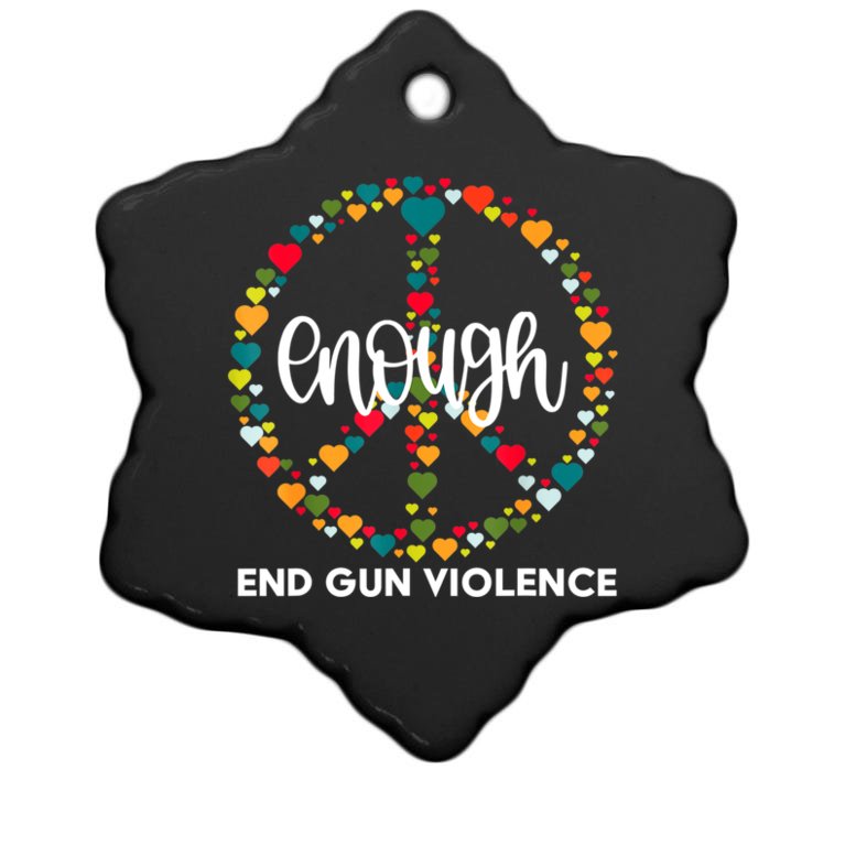 Wear Orange Peace Sign Enough End Gun Violence Christmas Ornament