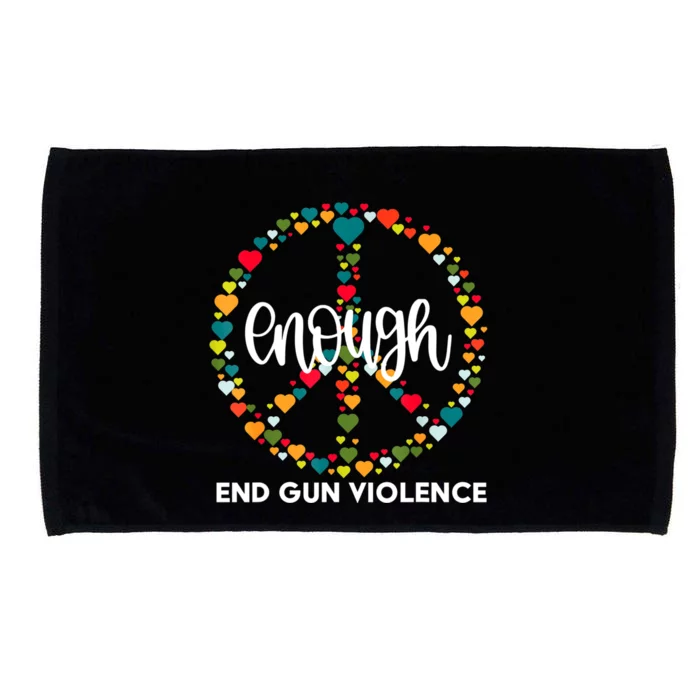 Wear Orange Peace Sign Enough End Gun Violence Microfiber Hand Towel