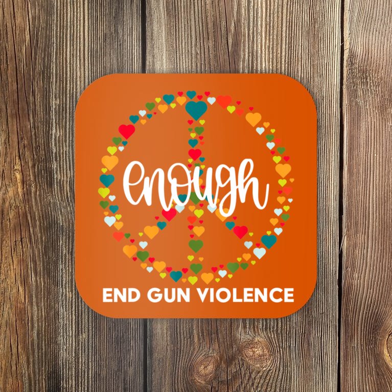 Wear Orange Peace Sign Enough End Gun Violence Coaster