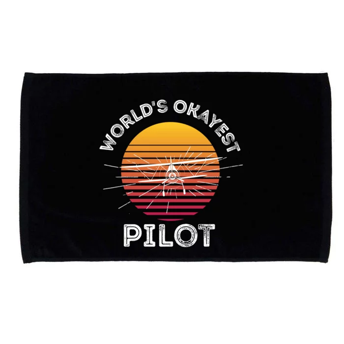 Worlds Okayest Pilot Gift Microfiber Hand Towel