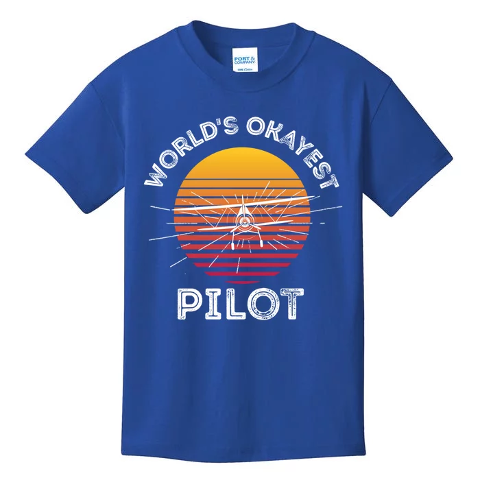 Worlds Okayest Pilot Gift Kids T-Shirt