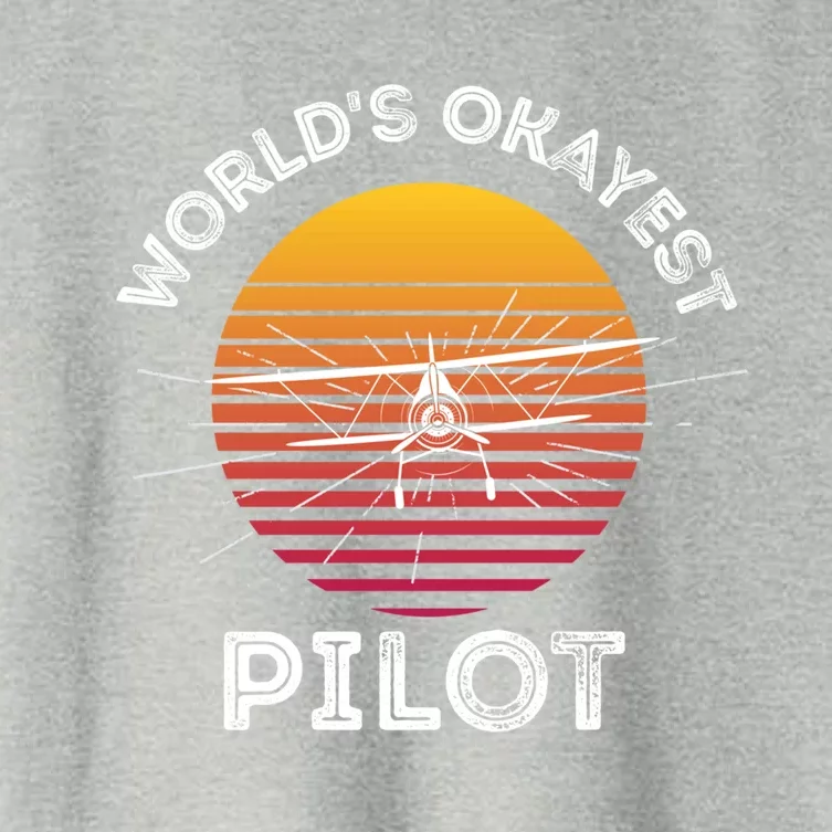 Worlds Okayest Pilot Gift Women's Crop Top Tee