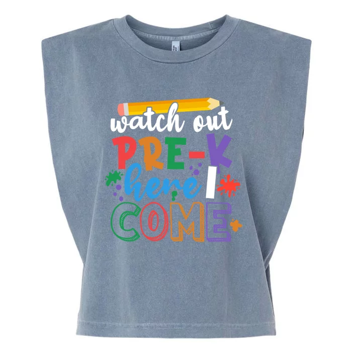 Watch Out PreK Here I Come First Day Of PreK Gift Garment-Dyed Women's Muscle Tee