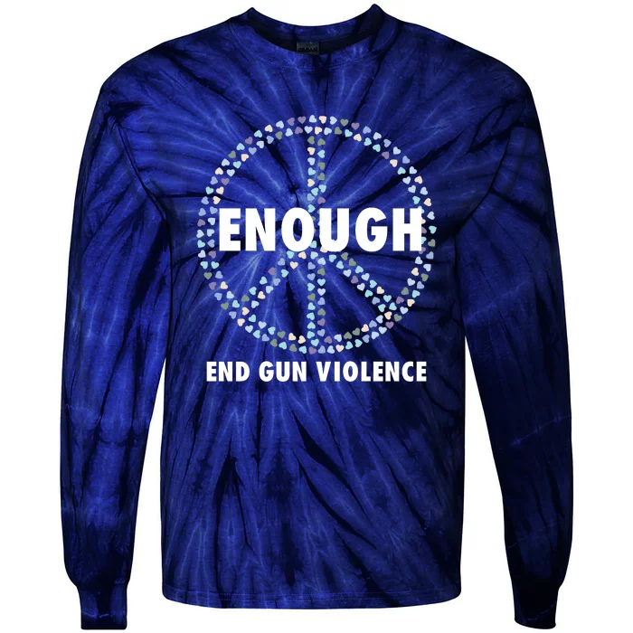 Wear Orange Peace Sign Enough End Gun Violence Tie-Dye Long Sleeve Shirt