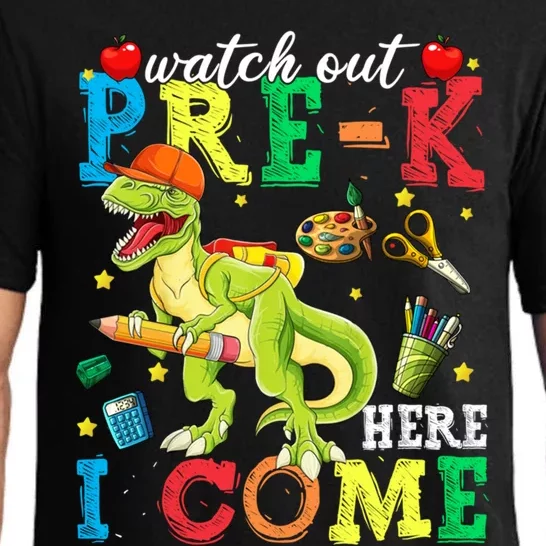 Watch Out PreK Here I Come Funny Dinosaur Back To School Funny Gift Pajama Set