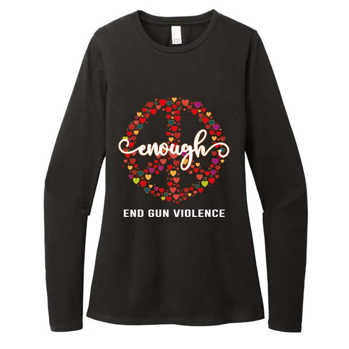 Wear Orange Peace Sign Enough End Gun Violence Womens CVC Long Sleeve Shirt