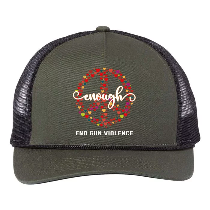 Wear Orange Peace Sign Enough End Gun Violence Retro Rope Trucker Hat Cap