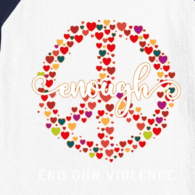 Wear Orange Peace Sign Enough End Gun Violence Baseball Sleeve Shirt