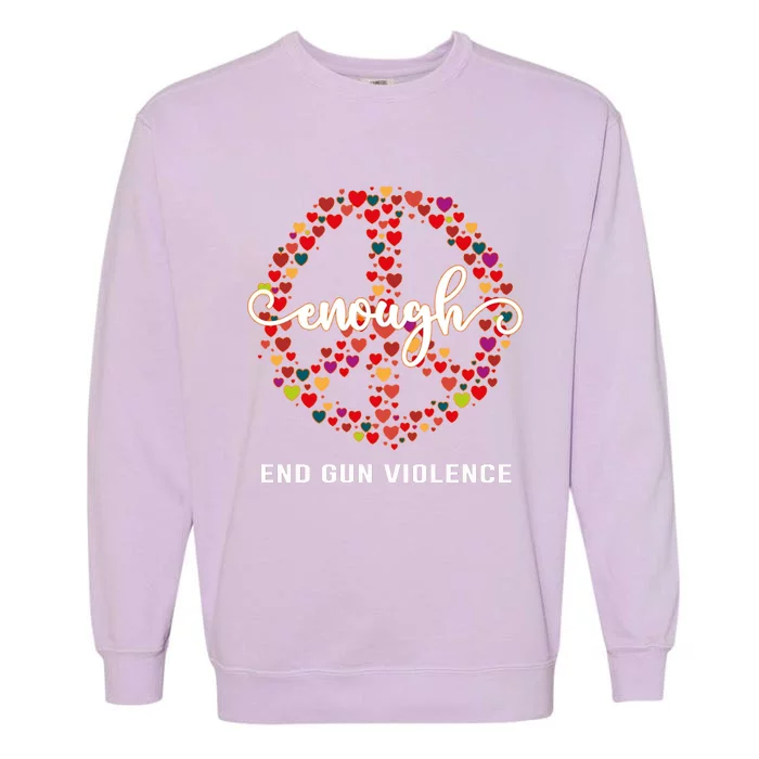 Wear Orange Peace Sign Enough End Gun Violence Garment-Dyed Sweatshirt