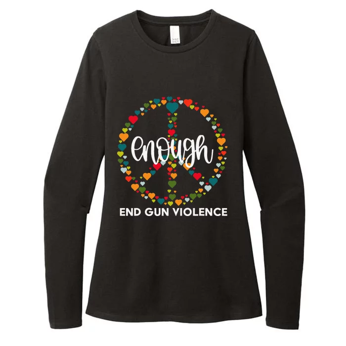 Wear Orange Peace Sign Enough End Gun Violence Womens CVC Long Sleeve Shirt