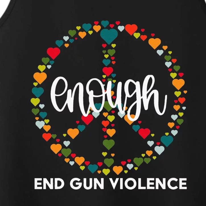 Wear Orange Peace Sign Enough End Gun Violence Performance Tank