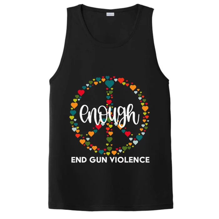 Wear Orange Peace Sign Enough End Gun Violence Performance Tank