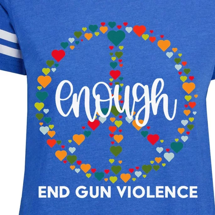 Wear Orange Peace Sign Enough End Gun Violence Enza Ladies Jersey Football T-Shirt