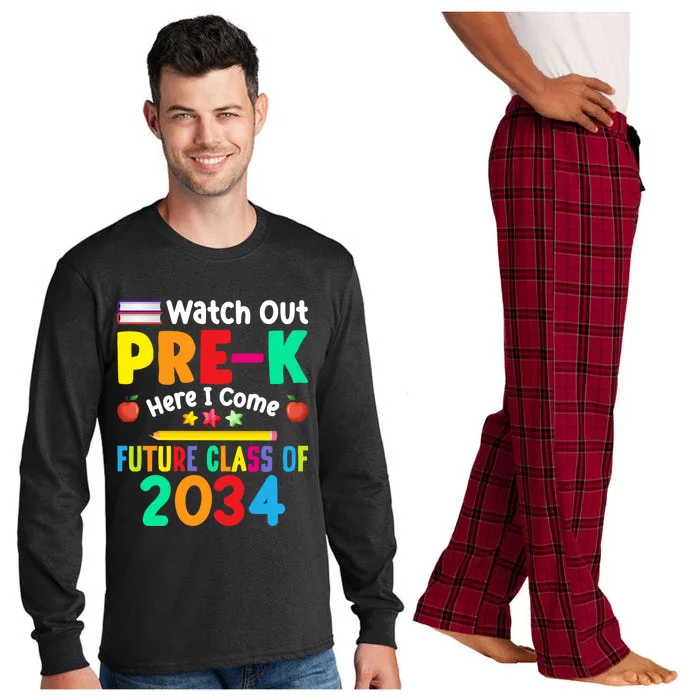 Watch Out PreK Here I Come Future Class Of 2034 Students Gift Long Sleeve Pajama Set