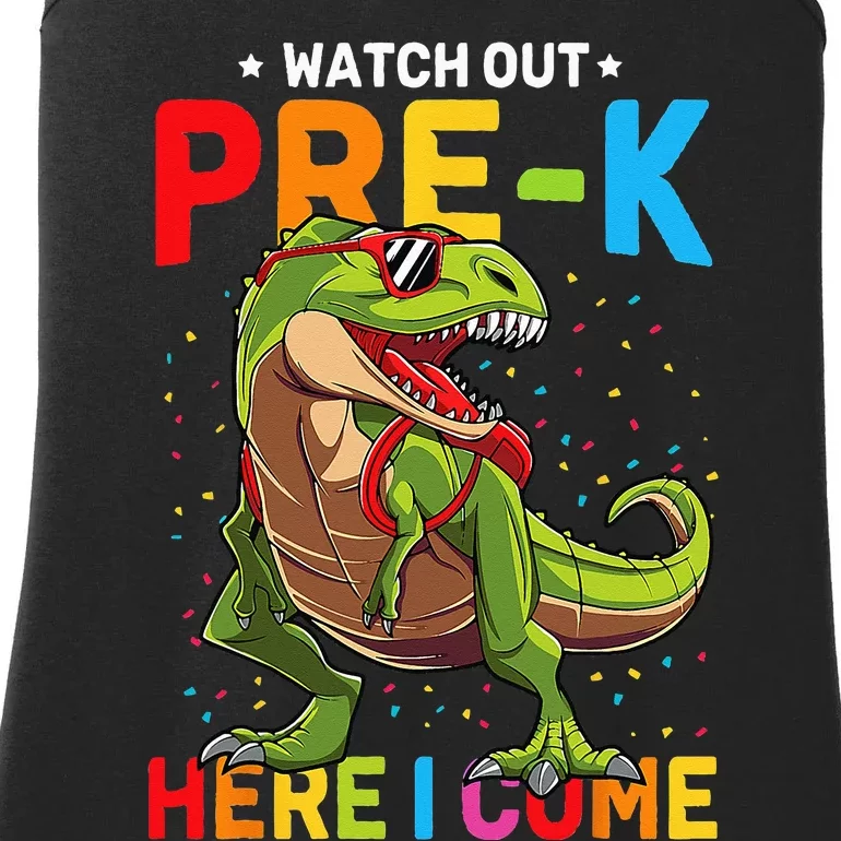 Watch Out PreK Here I Come Dinosaur Back to School Ladies Essential Tank