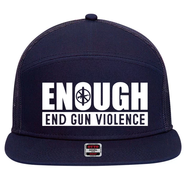 Wear Orange Peace Sign Enough End Gun Violence 7 Panel Mesh Trucker Snapback Hat