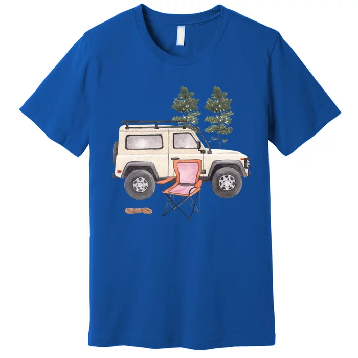 Watercolor Off Road Camping Crew Road Trip Gift Premium T-Shirt