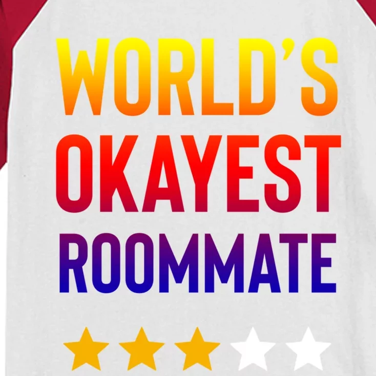 Worlds Okayest Roommate Funny Best Roommate Ever Great Gift Kids Colorblock Raglan Jersey