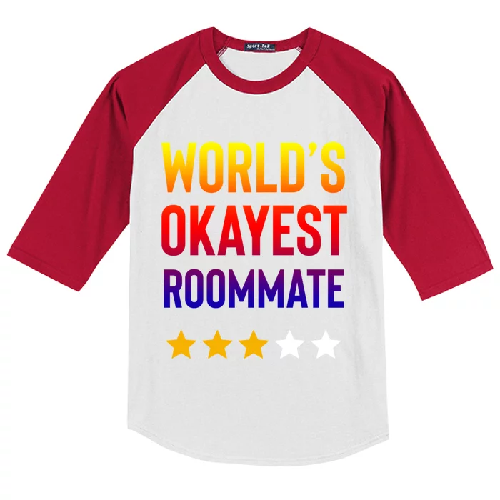 Worlds Okayest Roommate Funny Best Roommate Ever Great Gift Kids Colorblock Raglan Jersey