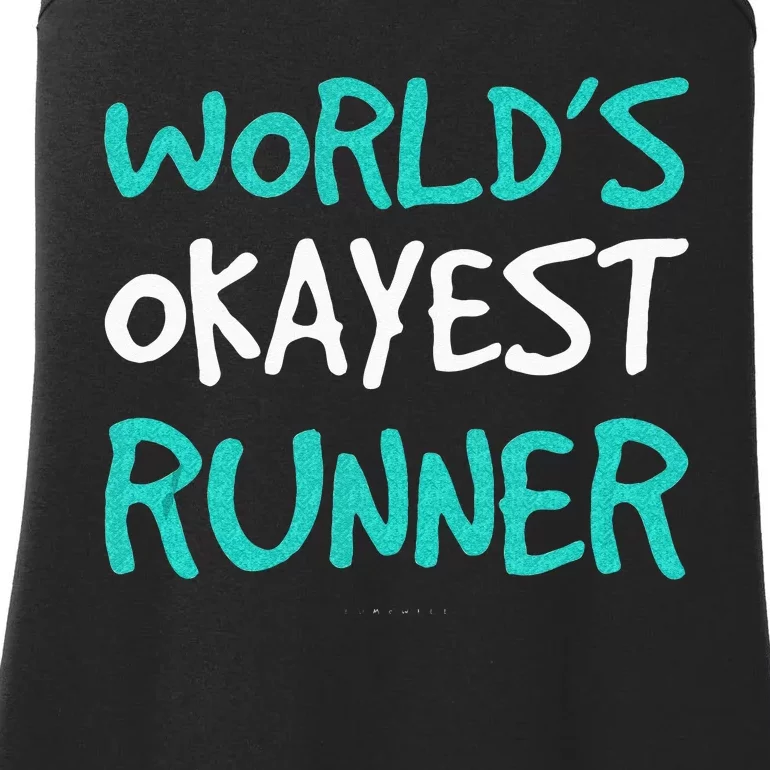 Worlds Okayest Runner . Funny Running Runner Tanks Ladies Essential Tank