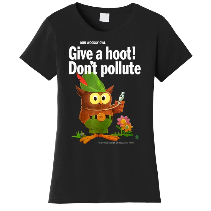 Woodsy Owl Retro Give A Hoot Don't Pollute Women's T-Shirt