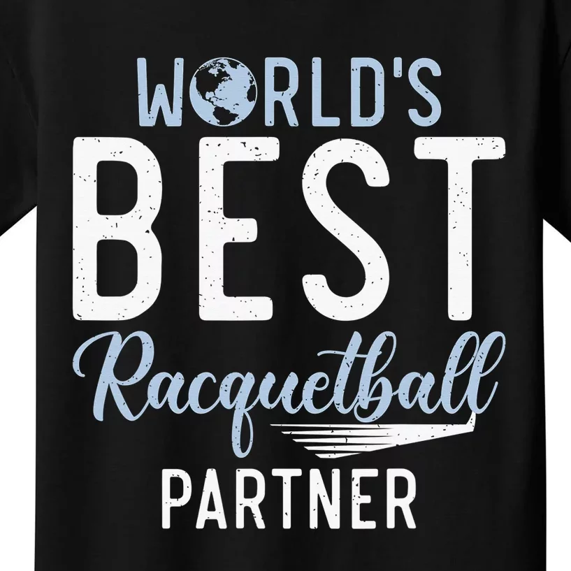 Worlds Okayest Racquetball Player Funny Gift Racquet Kids T-Shirt