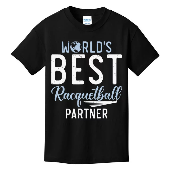 Worlds Okayest Racquetball Player Funny Gift Racquet Kids T-Shirt