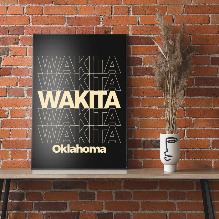 Wakita Oklahoma Repeating Text Poster