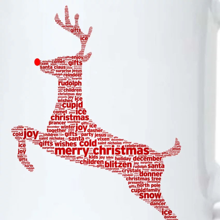 Wordy Reindeer Christmas Black Color Changing Mug