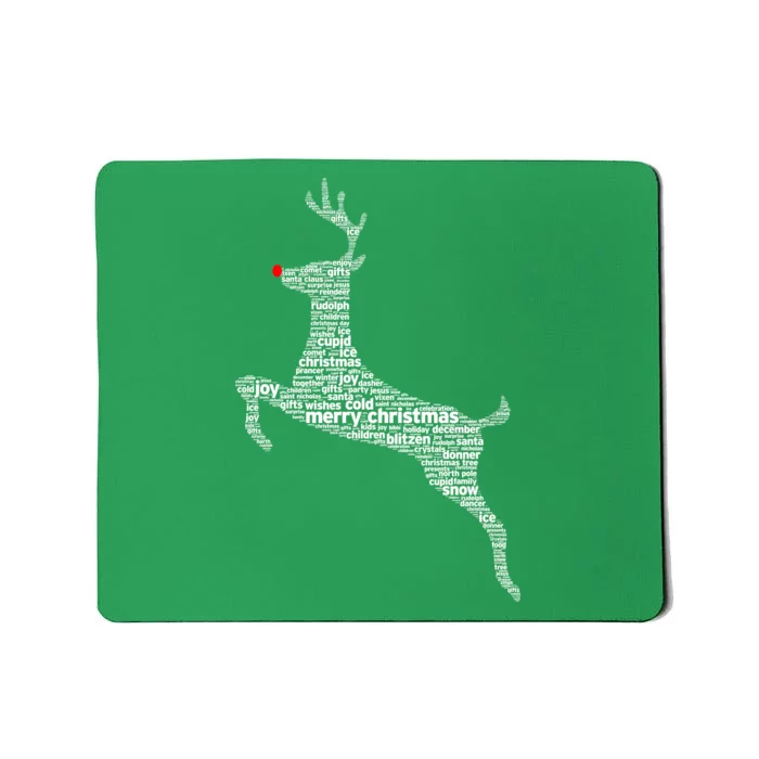 Wordy Reindeer Christmas Mousepad