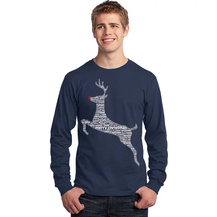 Wordy Reindeer Christmas Tall Long Sleeve T-Shirt