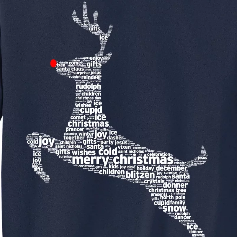 Wordy Reindeer Christmas Tall Sweatshirt