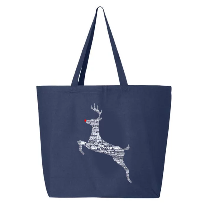 Wordy Reindeer Christmas 25L Jumbo Tote