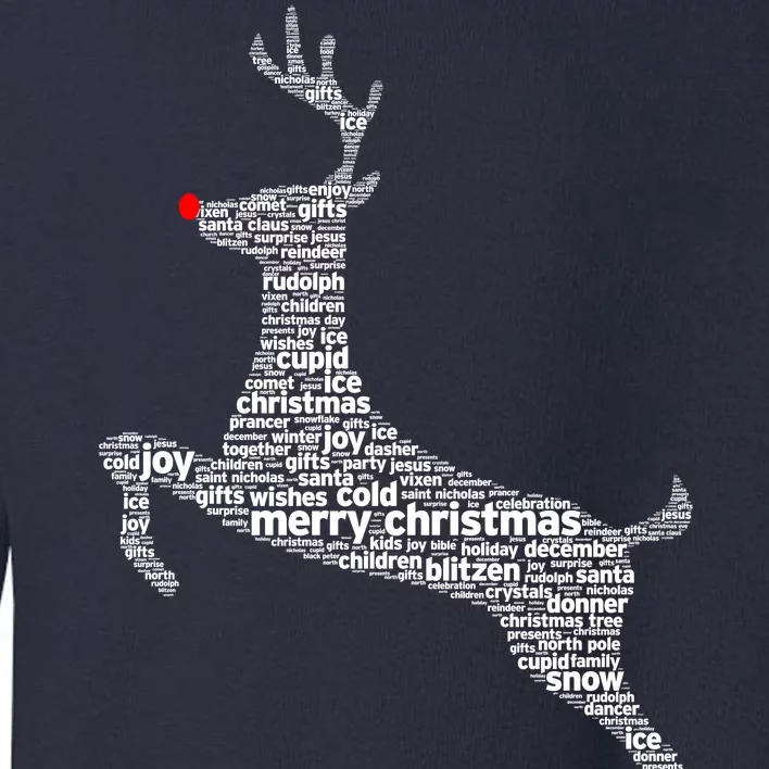 Wordy Reindeer Christmas Toddler Sweatshirt