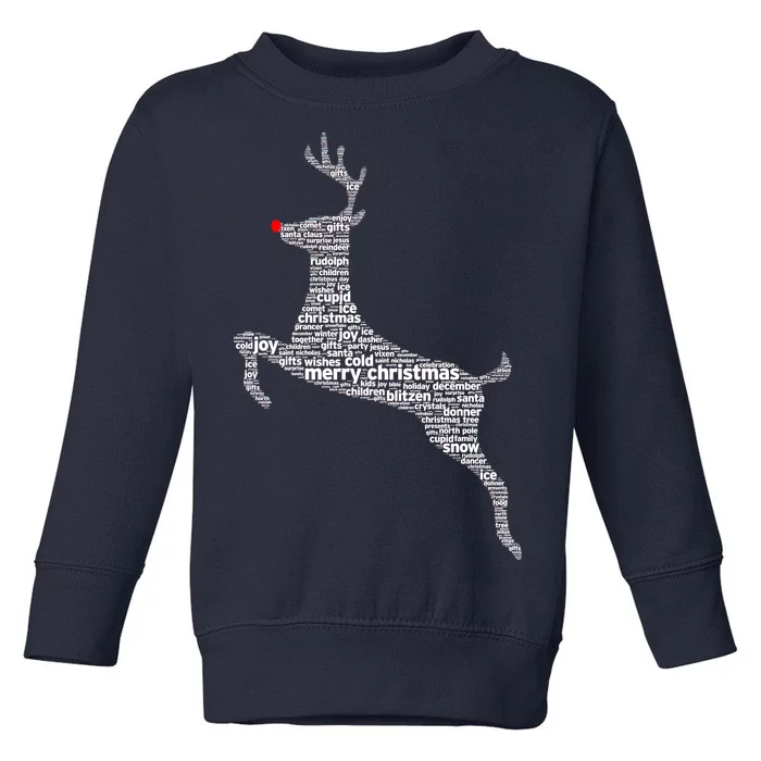 Wordy Reindeer Christmas Toddler Sweatshirt