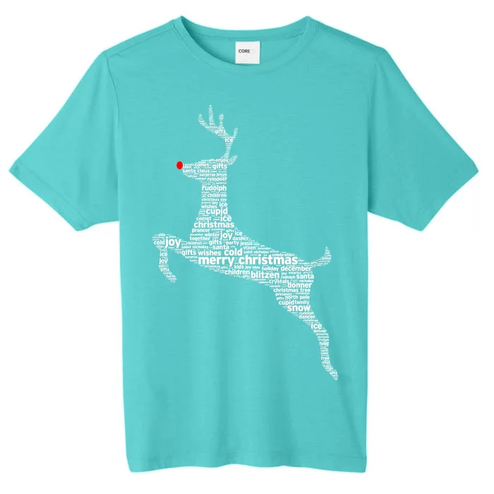 Wordy Reindeer Christmas ChromaSoft Performance T-Shirt