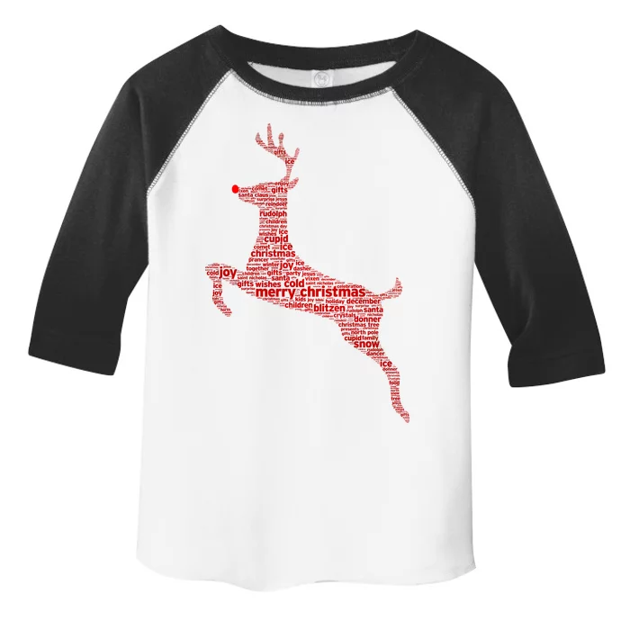 Wordy Reindeer Christmas Toddler Fine Jersey T-Shirt