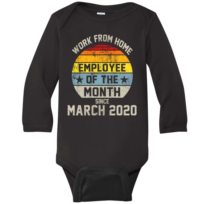 Work From Home Employee Of The Month Funny Pandemic Baby Long Sleeve Bodysuit