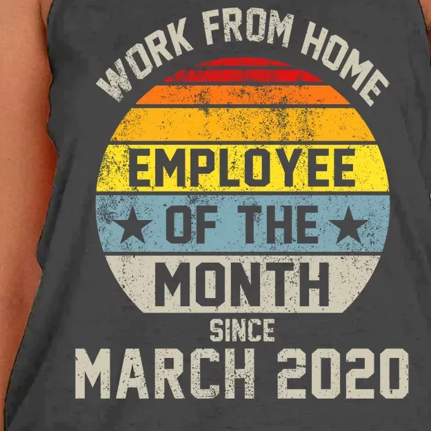 Work From Home Employee Of The Month Funny Pandemic Women's Knotted Racerback Tank