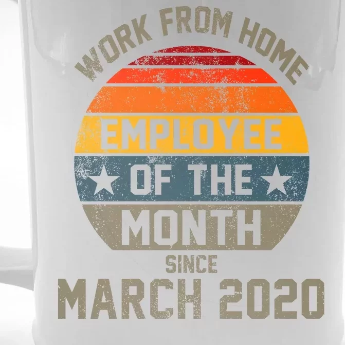 Work From Home Employee Of The Month Funny Pandemic Front & Back Beer Stein