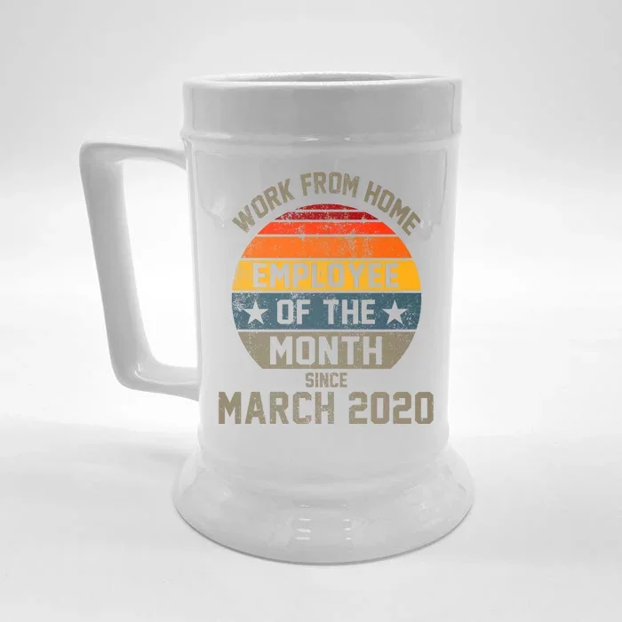 Work From Home Employee Of The Month Funny Pandemic Front & Back Beer Stein