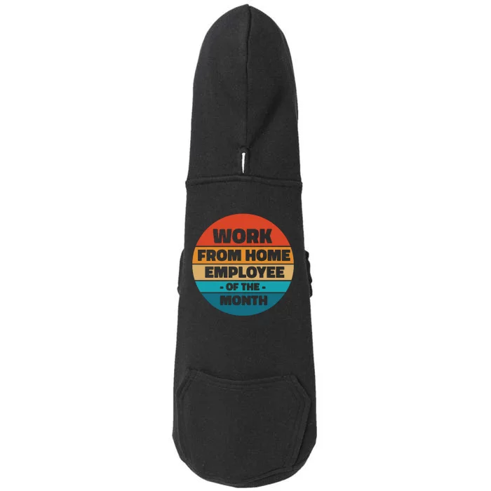 Work From Home Employee Of The Month Retro Doggie 3-End Fleece Hoodie