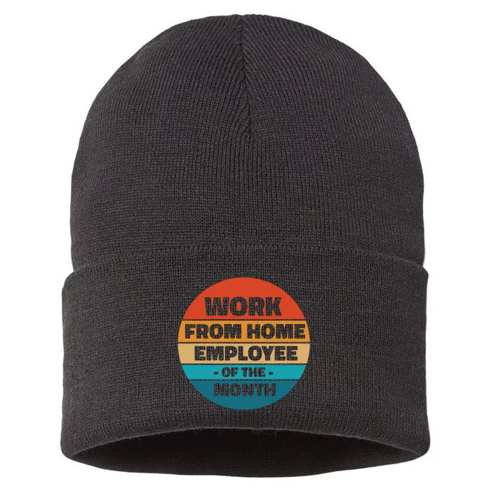 Work From Home Employee Of The Month Retro Sustainable Knit Beanie