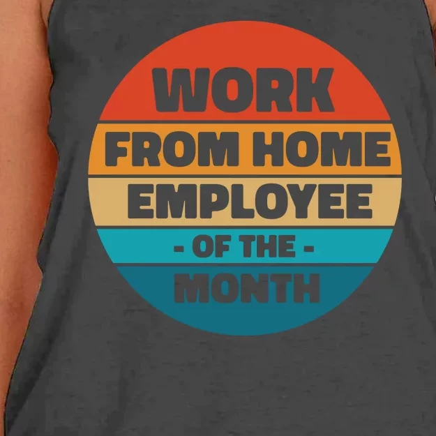 Work From Home Employee Of The Month Retro Women's Knotted Racerback Tank