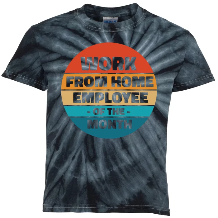 Work From Home Employee Of The Month Retro Kids Tie-Dye T-Shirt