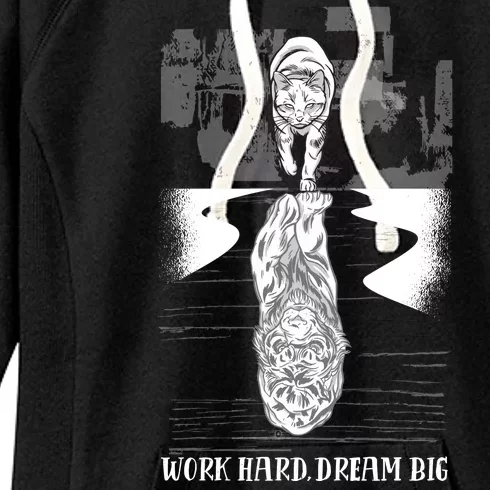 Work Hard Dream Big Tiger Women's Fleece Hoodie