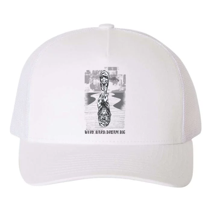 Work Hard Dream Big Tiger Yupoong Adult 5-Panel Trucker Hat